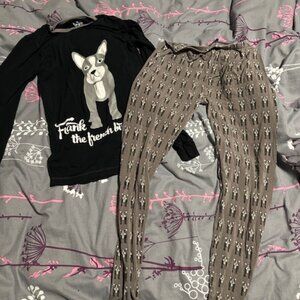 Kickee Bamboo Frenchie Pajamas size 10 youth